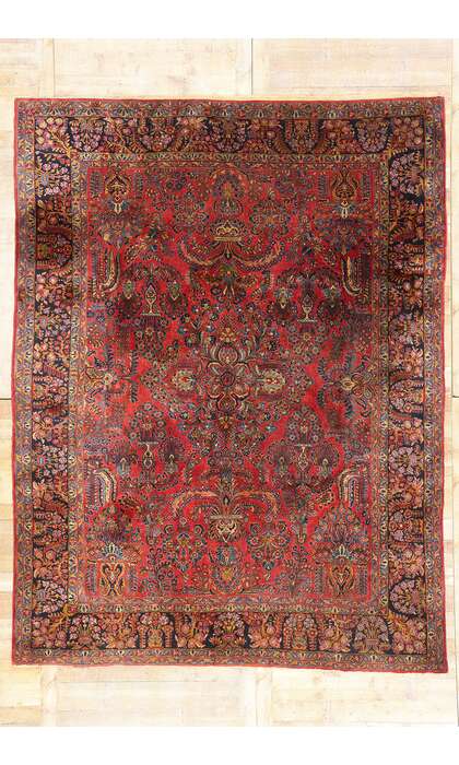 9 x 11 Antique Red Persian Sarouk Rug 79225