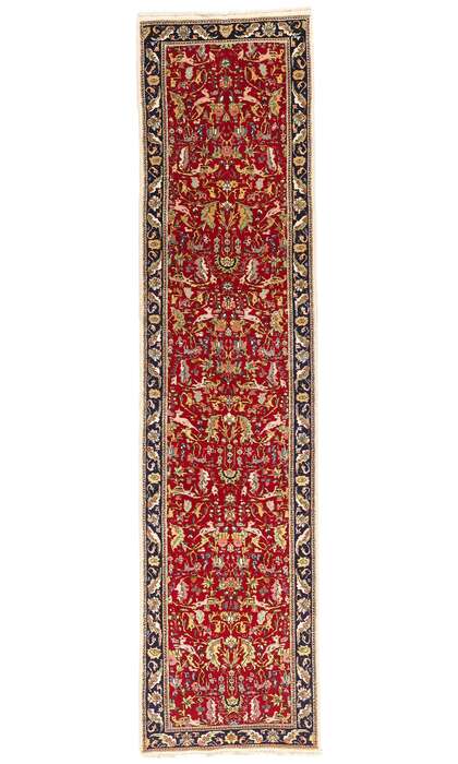 3 x 13 Antique Red Persian Tabriz Rug Runner 90033