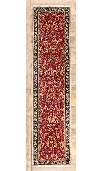 3 x 13 Antique Red Persian Tabriz Rug 90034
