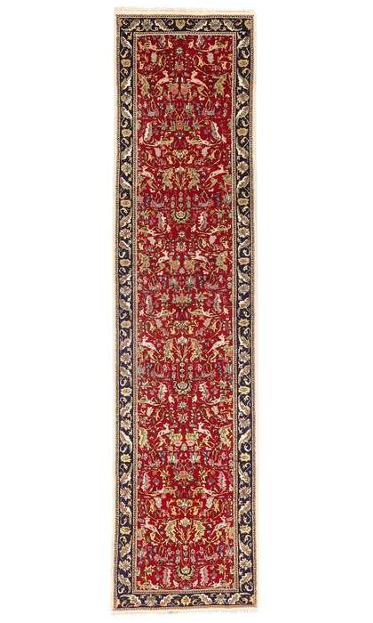 3 x 13 Antique Red Persian Tabriz Rug 90034