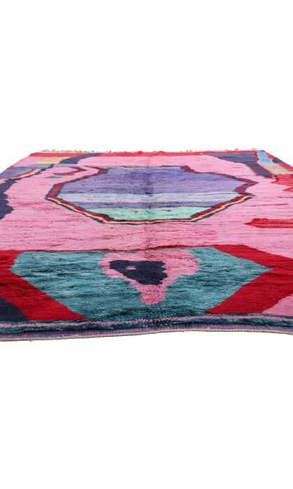 10 x 13 Colorful Pink Beni Mrirt Moroccan Rug 21102