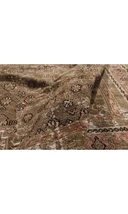 8 x 11 Distressed Antique Earth-Tone Persian Joshegan Rug 60851