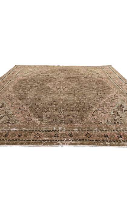 8 x 11 Distressed Antique Earth-Tone Persian Joshegan Rug 60851
