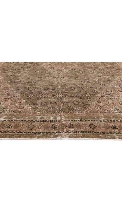 8 x 11 Distressed Antique Earth-Tone Persian Joshegan Rug 60851