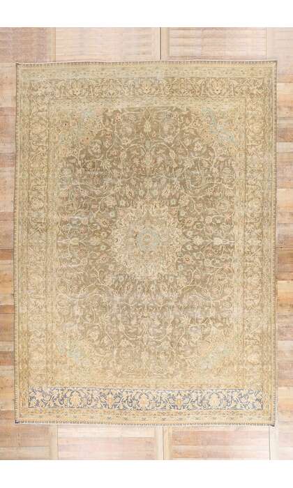 10 x 14 Late 19th Century Distressed Antique Persian Kerman Rug 60828