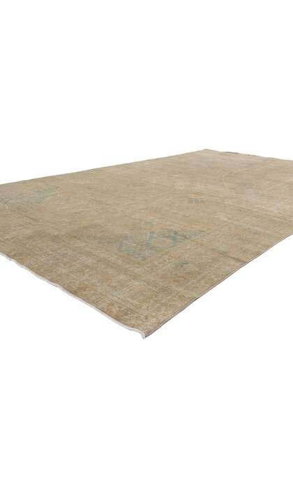 8 x 13 Distressed Antique Muted Earth-Tone Persian Tabriz Rug 60854