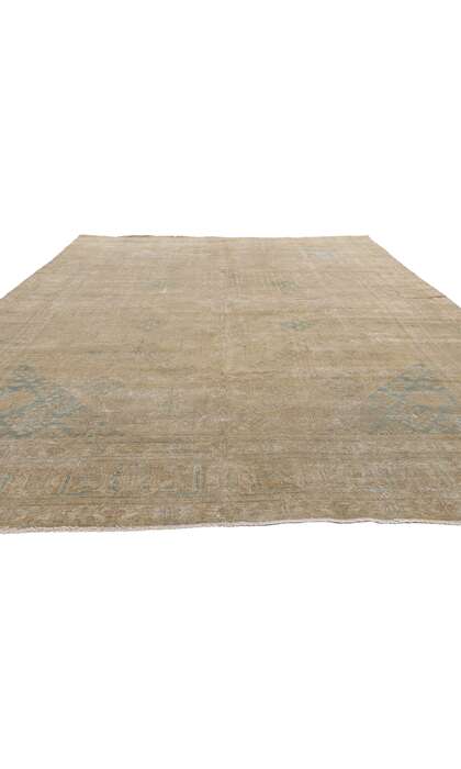 8 x 13 Distressed Antique Muted Earth-Tone Persian Tabriz Rug 60854
