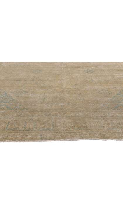 8 x 13 Distressed Antique Muted Earth-Tone Persian Tabriz Rug 60854