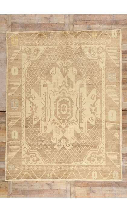 8 x 10 Vintage Earth-Tone Turkish Oushak Rug 54002