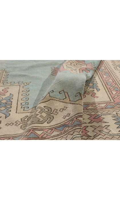 6 x 9 Vintage Pastel Turkish Oushak Rug 53992