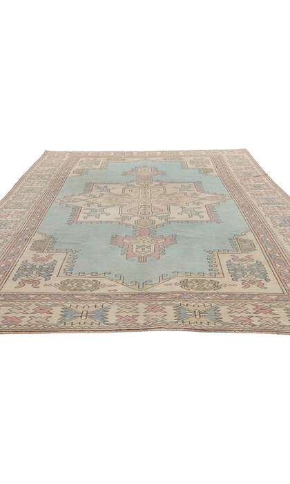 6 x 9 Vintage Pastel Turkish Oushak Rug 53992