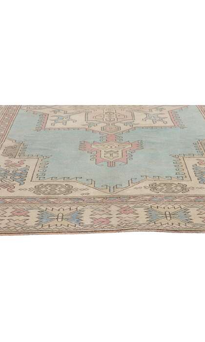 6 x 9 Vintage Pastel Turkish Oushak Rug 53992