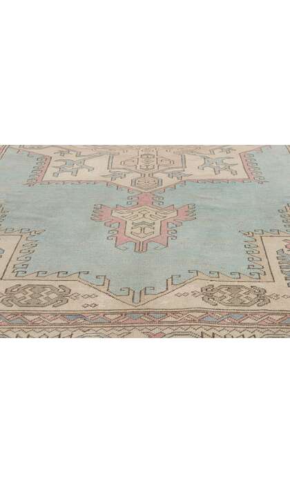 6 x 9 Vintage Pastel Turkish Oushak Rug 53992
