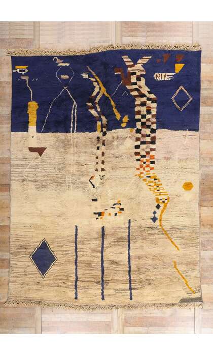 10 x 13 Modern Abstract Beni Mrirt Moroccan Rug 21642