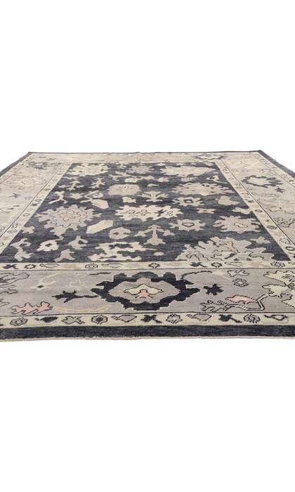 9 x 12 Modern Black Turkish Oushak Rug 52361
