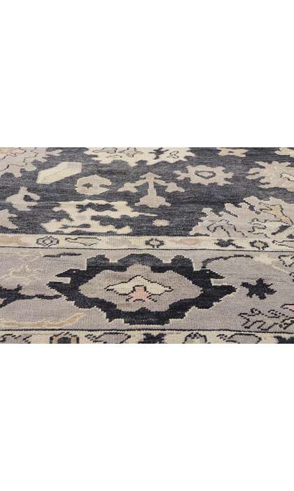 9 x 12 Modern Black Turkish Oushak Rug 52361