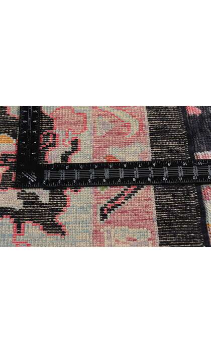 10 x 11 Modern Colorful Pink and Black Turkish Oushak Rug 52375