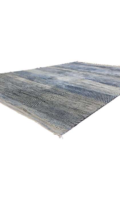 9 x 13 Modern Blue Beni Mrirt Moroccan Rug 20526