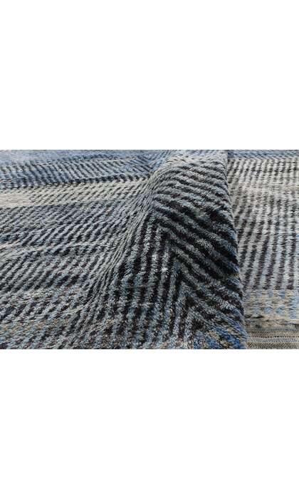 9 x 13 Modern Blue Beni Mrirt Moroccan Rug 20526