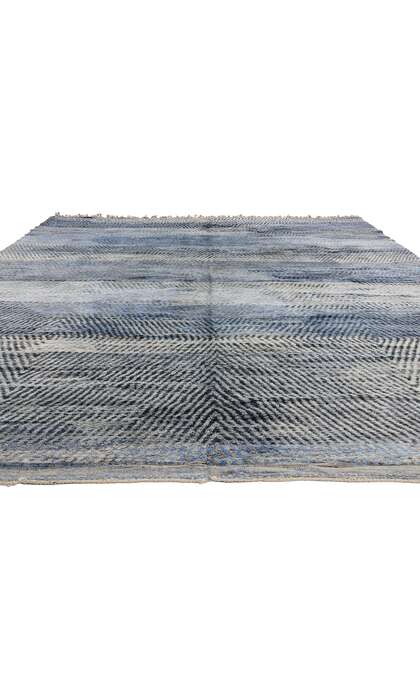 9 x 13 Modern Blue Beni Mrirt Moroccan Rug 20526