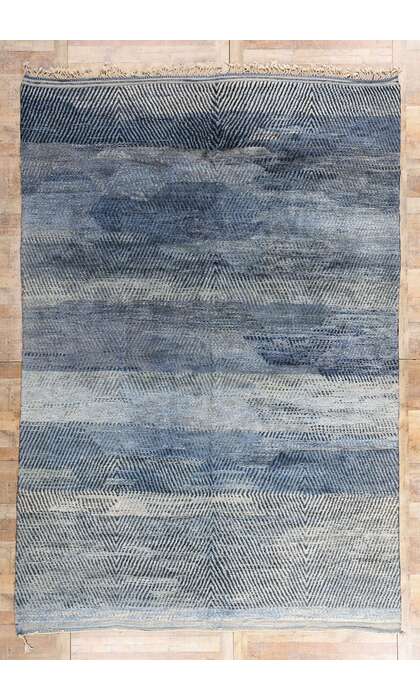 9 x 13 Modern Blue Beni Mrirt Moroccan Rug 20526