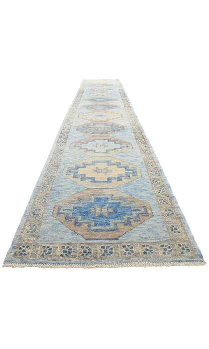 3 x 19 Modern Blue Turkish Oushak Rug 54016
