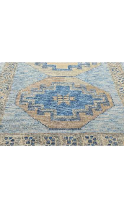 3 x 19 Modern Blue Turkish Oushak Rug 54016
