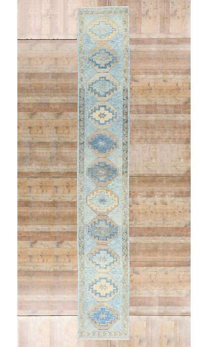 3 x 19 Modern Blue Turkish Oushak Rug 54016