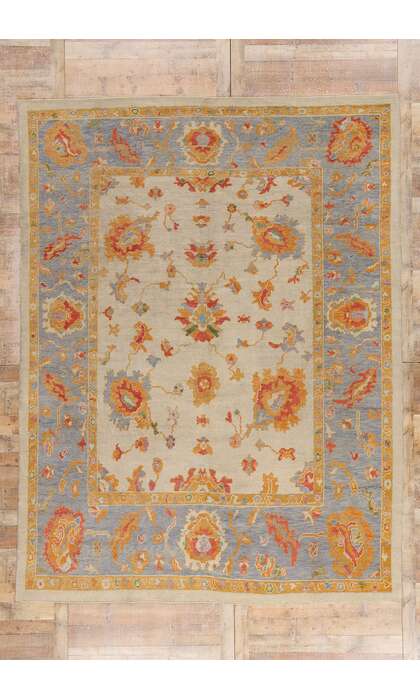 9 x 12 Colorful Turkish Oushak Rug 52165