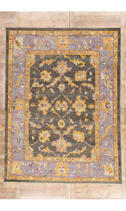9 x 12 Colorful Modern Turkish Oushak Rug 52168