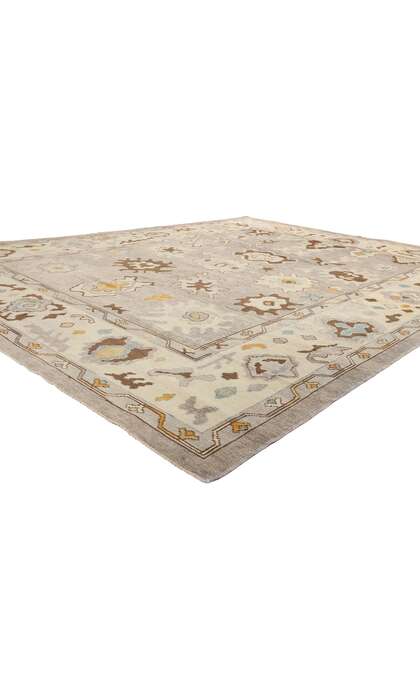 10 x 12 Modern Earth-Tone Turkish Oushak Rug 52360
