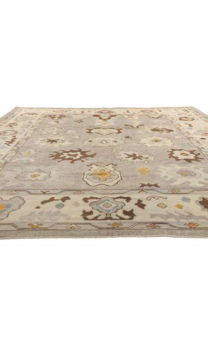10 x 12 Modern Earth-Tone Turkish Oushak Rug 52360