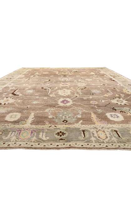 12 x 17 Modern Earth-Tone Turkish Oushak Rug 53998