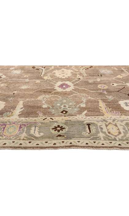 12 x 17 Modern Earth-Tone Turkish Oushak Rug 53998
