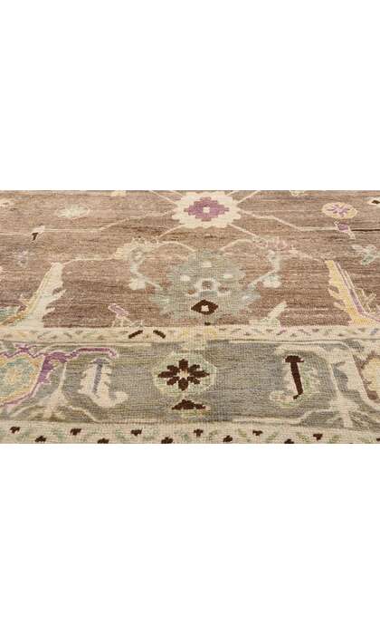 12 x 17 Modern Earth-Tone Turkish Oushak Rug 53998