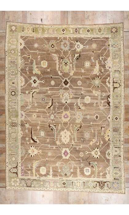 12 x 17 Modern Earth-Tone Turkish Oushak Rug 53998