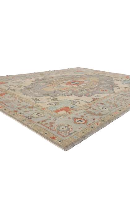 9 x 12 Modern Earth-Tone Turkish Oushak Rug 52873