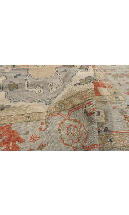 9 x 12 Modern Earth-Tone Turkish Oushak Rug 52873