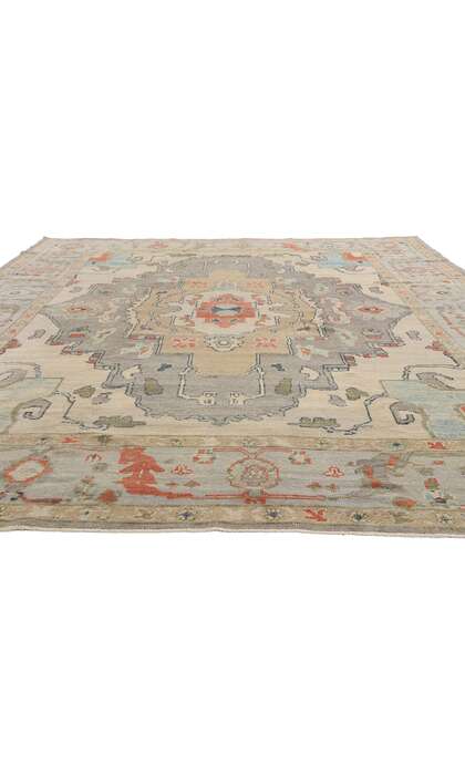 9 x 12 Modern Earth-Tone Turkish Oushak Rug 52873