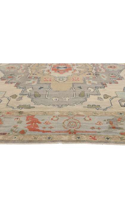 9 x 12 Modern Earth-Tone Turkish Oushak Rug 52873