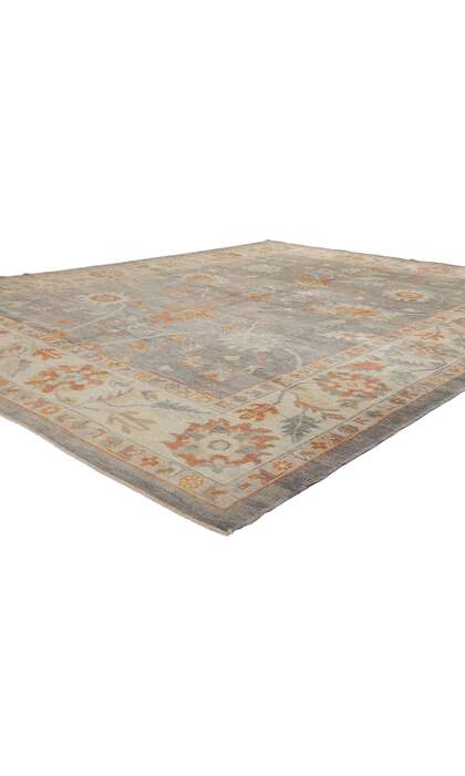 9 x 12 Modern Gray Turkish Oushak Rug 52162