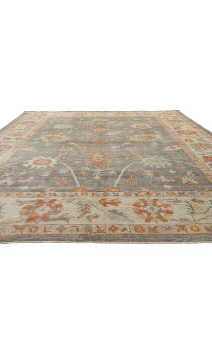 9 x 12 Modern Gray Turkish Oushak Rug 52162
