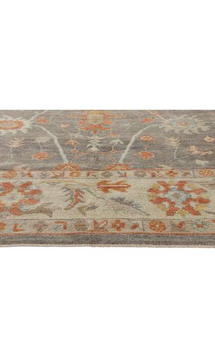 9 x 12 Modern Gray Turkish Oushak Rug 52162