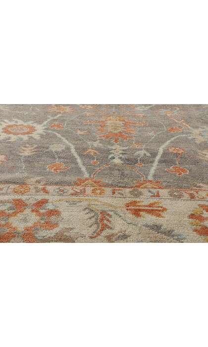 9 x 12 Modern Gray Turkish Oushak Rug 52162