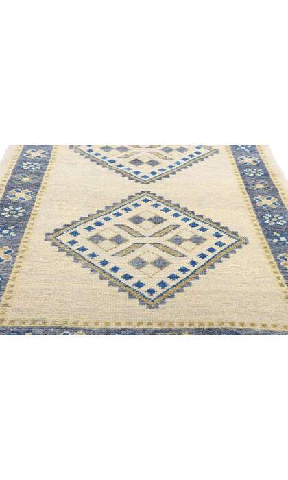 3 x 18 Modern Ivory Turkish Oushak Rug 54017