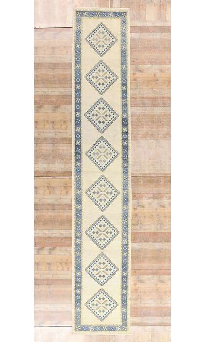 3 x 18 Modern Ivory Turkish Oushak Rug 54017