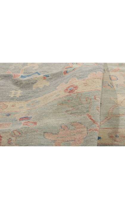 10 x 14 Modern Light Blue Oushak Rug 80929