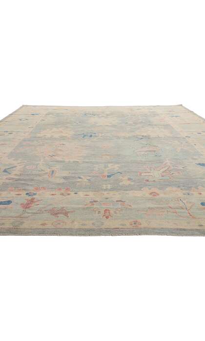 10 x 14 Modern Light Blue Oushak Rug 80929