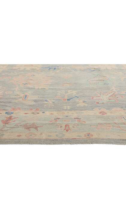 10 x 14 Modern Light Blue Oushak Rug 80929