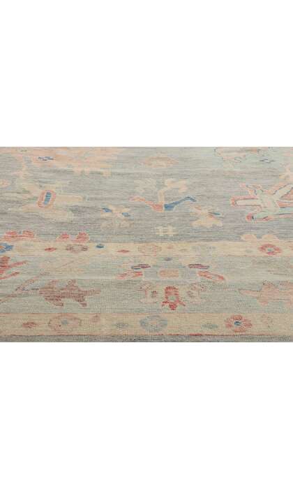 10 x 14 Modern Light Blue Oushak Rug 80929
